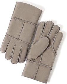 img 4 attached to 🧤 YISEVEN Sheepskin Shearling Leather Mittens for Men's Accessories in Gloves & Mittens