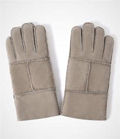 img 3 attached to 🧤 YISEVEN Sheepskin Shearling Leather Mittens for Men's Accessories in Gloves & Mittens