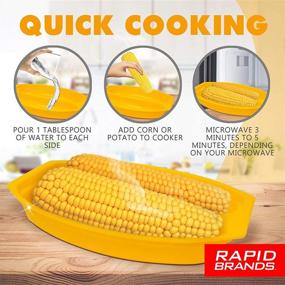 img 2 attached to 🌽 Rapid Corn and Potato Cooker - Quick Microwave Cooking for Fresh and Frozen Vegetables in under 5 Minutes - Ideal for Dorms, Compact Kitchens, or Offices - Dishwasher-Safe, Microwaveable, and BPA-Free