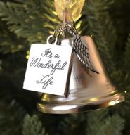 👼 stainless steel angel wing charm ornament: inspired by it's a wonderful life, new larger size and 2 interchangeable ribbons логотип