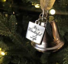 img 2 attached to 👼 Stainless Steel Angel Wing Charm Ornament: Inspired by It's a Wonderful Life, New Larger Size and 2 Interchangeable Ribbons