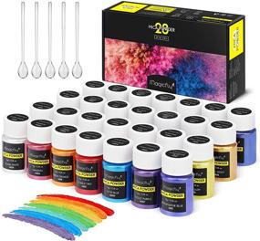 img 4 attached to 🌈 Magicfly 28 Colors Mica Powder: Colorant Paint & Dye for Epoxy Resin, Soap Making, Lip Gloss, Bath Bomb, Candle Making, Art Craft – Pigment Powder with 5 Spoons