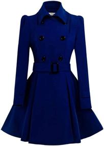 img 4 attached to 👗 Women's Clothing: ForeMode Mid-Length Long Double Breasted Dresses Outwear
