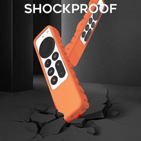 img 2 attached to 🍊 2021 Apple TV 4K Siri Remote Cover - Seltureone 2 in 1 Silicone Protective Case Sleeve with Holder for AirTags and TV HD Siri Remote (2nd Generation), Shock Absorption - Vibrant Orange