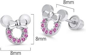 img 3 attached to Sterling Rhodium Zirconia Screwback Earrings for Girls' - Jewelry in Earrings