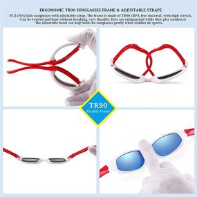 img 2 attached to Flexible Polarized Sports Sunglasses for Kids Boys & Girls with Glasses Strap - TR90 Unbreakable, Age 3-10
