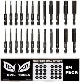 img 4 attached to 🔧 High-Quality Hex Head Allen Wrench Drill Bit Set (24 Pack) - Metric & SAE - Magnetic Tips - Durable CR-MO Steel Alloy - 2.3" Long