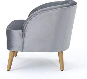 img 2 attached to 🪑 Stylish Amaia Modern Velvet Club Chair by Christopher Knight Home - Pewter/Walnut Delight