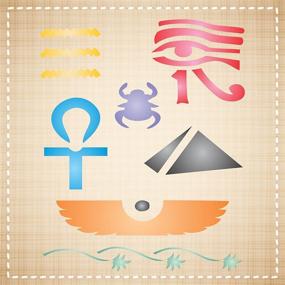 img 2 attached to 🔍 Egyptian Symbol Hieroglyphics Stencil Set - Ideal for Painting Cards, 3.25 x 4 inch Size