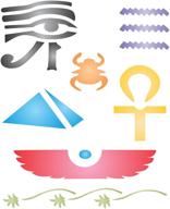 🔍 egyptian symbol hieroglyphics stencil set - ideal for painting cards, 3.25 x 4 inch size logo