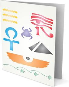 img 1 attached to 🔍 Egyptian Symbol Hieroglyphics Stencil Set - Ideal for Painting Cards, 3.25 x 4 inch Size