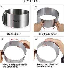 img 2 attached to 🎂 California Cade Electronic Stainless Steel Adjustable Cake Mousse Mold Ring - 6 to 12 Inch, Ideal for Baking & Decorating Cakes