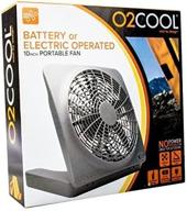 🌀 stay cool anywhere with o2cool new 10 battery operated fan - gray open box & adapter included! logo