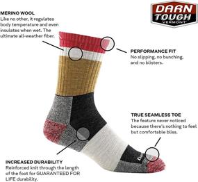 img 2 attached to Durable & Comfortable Heady Stripe Cushion Socks by Darn Tough