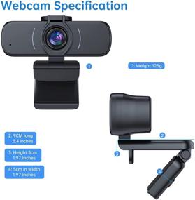 img 3 attached to 🎥 1080p Webcam with Microphone, USB Webcam with Automatic Gain and 3D Denoising for Video Calling, Online Classes, and Video Conference