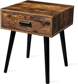 img 3 attached to 🛏️ TianLang Industrial Nightstand Bed Side Table: Stylish Retro Brown Design for Bedroom and Living Room