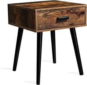 img 4 attached to 🛏️ TianLang Industrial Nightstand Bed Side Table: Stylish Retro Brown Design for Bedroom and Living Room