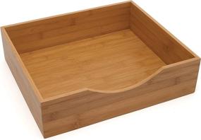 img 2 attached to 🗄️ Bamboo Wood Drawer Storage Organizer Box - Lipper International 1892 (Large Size, 14-1/2"x 12-1/2"x 3-3/4")