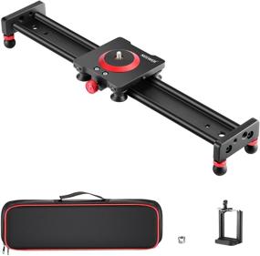 img 4 attached to Neewer Camera Slider Dolly Rail, 16-inch/40cm, Aluminum Alloy with 4 Bearings, Compatible with iPhone 13 Series, Android Phones, Mirrorless Cameras, Max Load 2.2lbs/1kg
