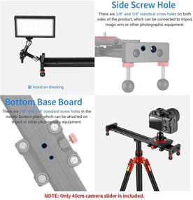 img 1 attached to Neewer Camera Slider Dolly Rail, 16-inch/40cm, Aluminum Alloy with 4 Bearings, Compatible with iPhone 13 Series, Android Phones, Mirrorless Cameras, Max Load 2.2lbs/1kg