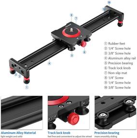 img 2 attached to Neewer Camera Slider Dolly Rail, 16-inch/40cm, Aluminum Alloy with 4 Bearings, Compatible with iPhone 13 Series, Android Phones, Mirrorless Cameras, Max Load 2.2lbs/1kg