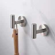 🛀 2 pack of brushed nickel shower towel hooks - wall mounted hand towel hook with amazing force for bathroom logo