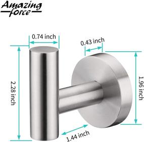 img 2 attached to 🛀 2 Pack of Brushed Nickel Shower Towel Hooks - Wall Mounted Hand Towel Hook with Amazing Force for Bathroom