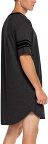 img 2 attached to 👕 Comfy & Stylish Ekouaer Men's Grey Cotton Nightshirt - Perfect Men's Nightwear