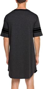 img 1 attached to 👕 Comfy & Stylish Ekouaer Men's Grey Cotton Nightshirt - Perfect Men's Nightwear