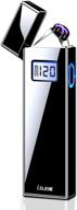 🔥 usb rechargeable dual arc plasma lighter - windproof flameless electric lighter, butane free - led screen with ignition times counter - black logo