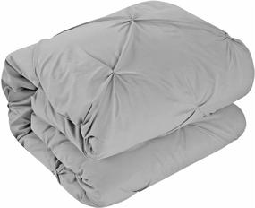 img 2 attached to Chic Home 10 Piece Hannah Pinch Pleated King Bed In a Bag Comforter Set - Complete Silver Set with Ruffled & Pleated Design Including Sheet Set