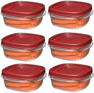 rubbermaid 1776401: 6 pack of 1 1/4-cup easy find lid food storage containers – square design for maximum convenience логотип