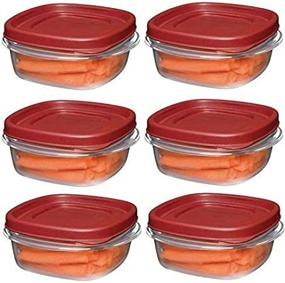 img 4 attached to Rubbermaid 1776401: 6 Pack of 1 1/4-Cup Easy Find Lid Food Storage Containers – Square Design for Maximum Convenience