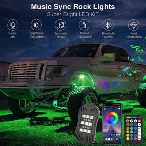 img 3 attached to 🚗 CT CAPETRONIX RGB светодиодные подсветки Rock Lights для грузовиков - 4 комплекта с подложками с приложением/1-кнопочным переключателем/RF-пультом дистанционного управления, функцией синхронизации, режимом музыки - Водонепроницаемость IP68 для автомобилей, ATV, RZR, UTV, внедорожники