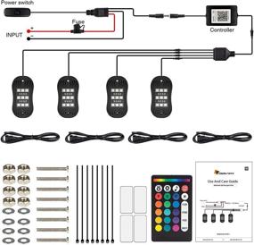 img 2 attached to 🚗 CT CAPETRONIX RGB светодиодные подсветки Rock Lights для грузовиков - 4 комплекта с подложками с приложением/1-кнопочным переключателем/RF-пультом дистанционного управления, функцией синхронизации, режимом музыки - Водонепроницаемость IP68 для автомобилей, ATV, RZR, UTV, внедорожники