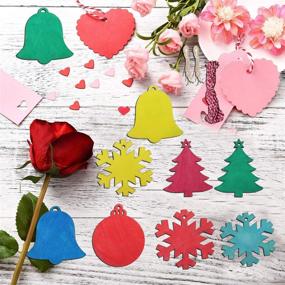 img 2 attached to 🎄 Fun and Festive: 40Pcs DIY Christmas Ornaments Craft for Kids - Unfinished Wooden Slices with Hole for Hanging Decorations - Wood Christmas Slices for Kids to Paint