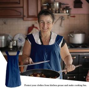 img 3 attached to Kitchen Cooking Aprons Pockets Darkblue