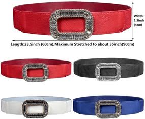 img 3 attached to Womens Elastic Stretch Luxury Crystal Women's Accessories for Belts