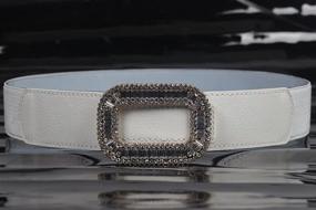 img 2 attached to Womens Elastic Stretch Luxury Crystal Women's Accessories for Belts