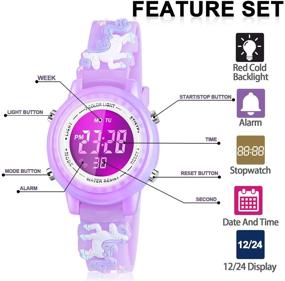 img 3 attached to 🎁 Dodosky Kids Digital Sport Waterproof Watch - Perfect Gifts for 4-10 Year Old Girls, Fun Presents for 5-14 Year Old Girls, Ideal Birthday Gift for 3-12 Year Old Girls