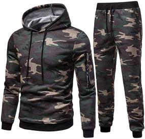 img 1 attached to Sweatsuit Hoodie Tracksuit Casual Jogging Men's Clothing