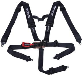 img 4 attached to Spocoro 5 Point Safety Harness - 2 Inch Nylon Straps, Latch and Link Style, Ultra Soft Heavy Duty Shoulder Pads, Black (1 Pack)
