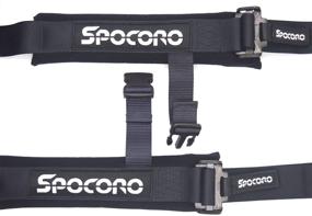 img 3 attached to Spocoro 5 Point Safety Harness - 2 Inch Nylon Straps, Latch and Link Style, Ultra Soft Heavy Duty Shoulder Pads, Black (1 Pack)