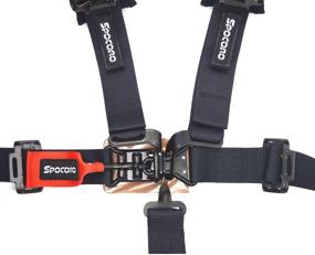 img 2 attached to Spocoro 5 Point Safety Harness - 2 Inch Nylon Straps, Latch and Link Style, Ultra Soft Heavy Duty Shoulder Pads, Black (1 Pack)