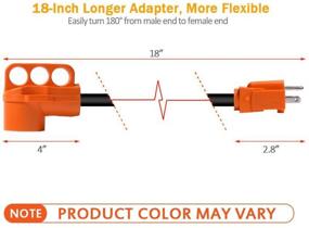 img 3 attached to MICTUNING 18 Inch RV Dogbone Electrical Adapter 🔌 - Heavy Duty Handle, 15M to 50F Cord, 125V 1875W