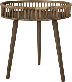 img 4 attached to 🏠 Stratton Home Décor Rattan Side Table - Brown, 15.75W X 15.75D X 16.75H: Stylish and Versatile Addition to Any Space