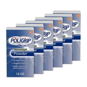 img 4 attached to 🦷 Super Poligrip Extra Strength Denture Adhesive Powder - 1.6 oz (Pack of 6)