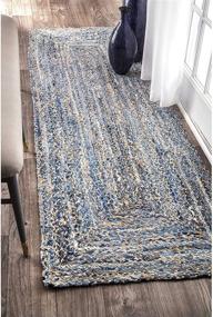 img 4 attached to 🏠 Stylish nuLOOM Hand Braided Otelia Denim and Jute Runner Rug, 2' 6" x 12' for Home Décor