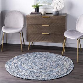 img 1 attached to 🏠 Stylish nuLOOM Hand Braided Otelia Denim and Jute Runner Rug, 2' 6" x 12' for Home Décor