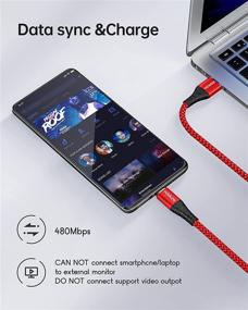 img 1 attached to Быстрый зарядный кабель USB Type C 3A [2 шт., 10фт] - Красный плетеный кабель USB-A к USB-C совместимый с Samsung Galaxy S10 S9 S8 S20 Plus A51 A11, Note 10 9 8, контроллером PS5 - Кабель зарядки HOINZN USB C